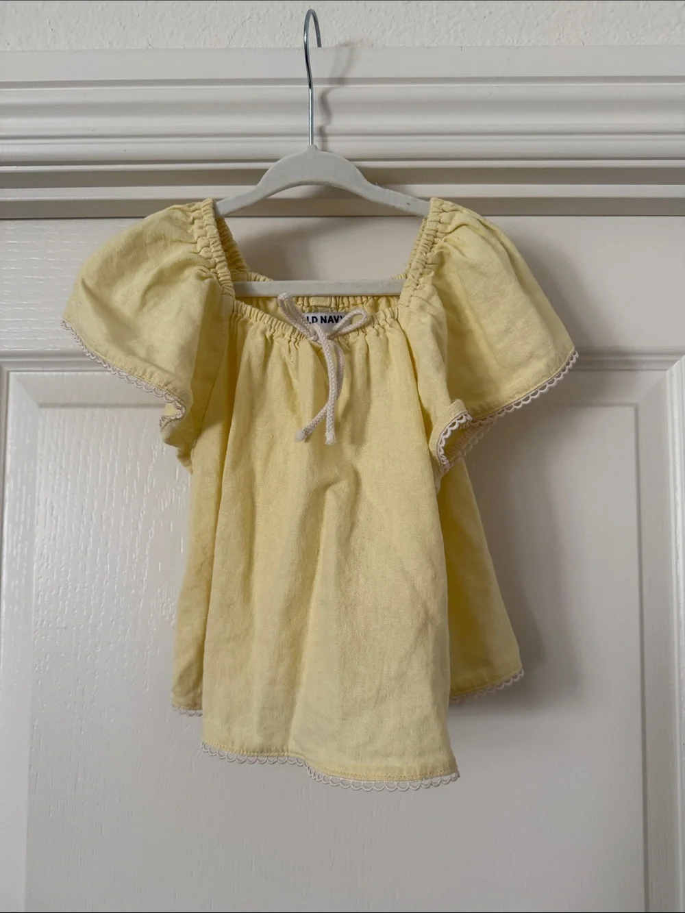 Old Navy Pale Yellow Peasant Blouse